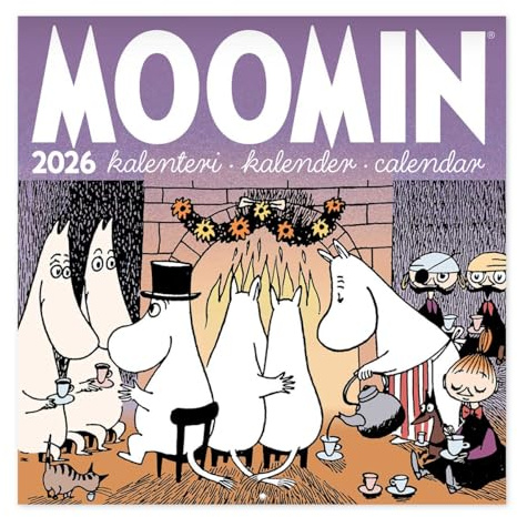 20 x 20 cm mumin papper väggkalender 2026 7,8 x 7,88 tum Putinki