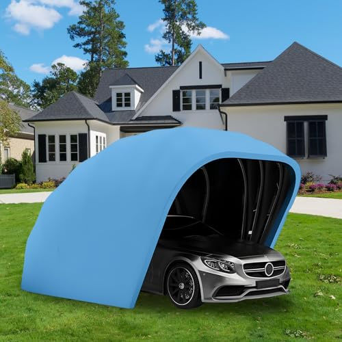 Toldo retráctil plegable de acero inoxidable para coche, refugio para estacionamiento, patio, jardín, garaje móvil semiautomático, 5,5 m x 2,5 m x 2,3 m