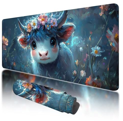 Alfombrilla Ratón XXL 900 x 400 mm Azul Alfombrilla Ratón Gaming, Lindo Mouse Pad XXL con Base de Goma Antideslizante, Mouse Pad con Superficie Especial, Mejora la Precisión y la Velocidad, I-59