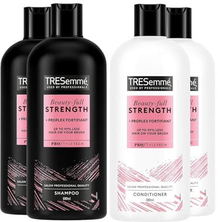 TRESemmé 2x Shampoo & 2x Conditioner Bundle 680ml Each | Beauty-Full Strength Hair Care Set | Strengthening & Nourishing Formula with Biotin & Pro-Bond Complex for Fuller, Healthy-Looking Hair