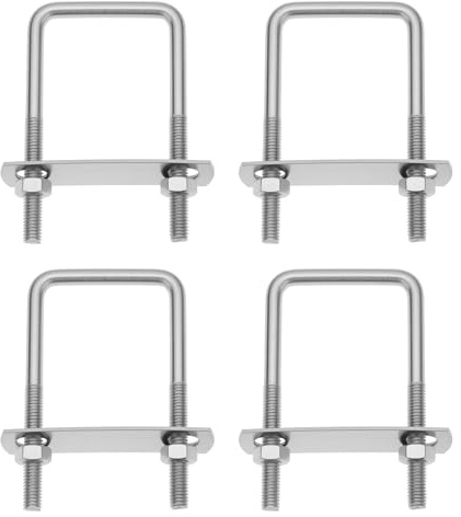 Briny River 4 Boulons en U M8x50x100mm Vis en U Intérieur en Acier Inoxydable 304 pour Navires Pipelines Et Remorques
