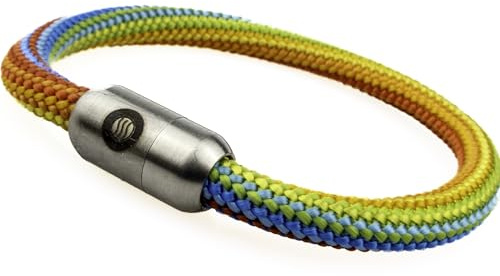 fish and ships LGBTQ+ Armband Rainbow aus Segeltau, Regenbogen Pride Armband (24 cm)