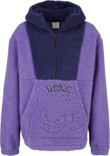 Pokémon Gengar - Sherpa Uomo Felpa Jogging Lilla 100% Poliestere Regular