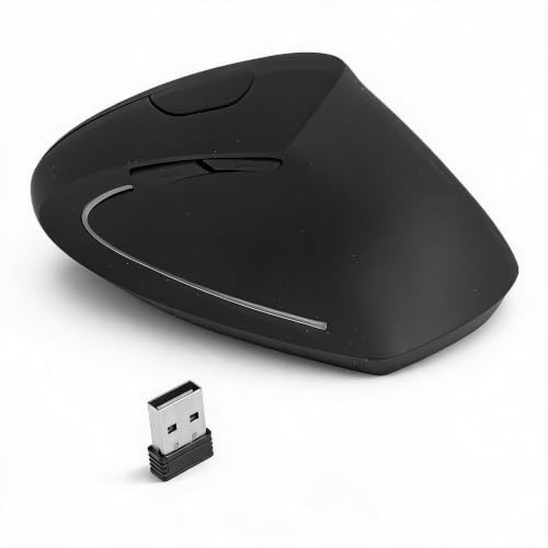 Annadue Souris Verticale sans Fil 2,4 G, Souris Optique Ergonomique DPI Réglable Main Droite, Plusieurs Boutons, pour Ordinateur Portable, Ordinateur de Bureau