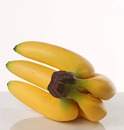 kunstpflanzen-discount.com 5 große künstliche Bananen 20cm lang - Lebensechtes Dekoobst Kunstobst