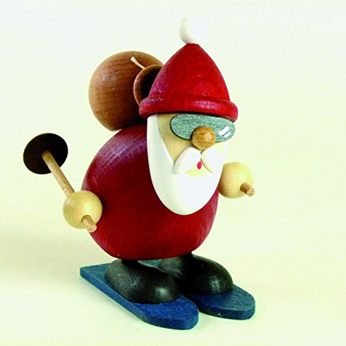 Kunsthandwerk Ullrich Holzfigur Weihnachtsmann auf Ski HxB 9,2x6,7cm NEU Seiffen Erzgebirge Dekoration Holzfiguren Weihnachten Fensterschmuck Spielzeug Deko Weihnachtsfigur