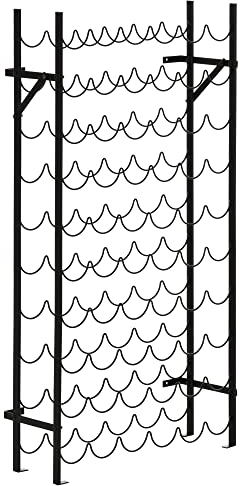 HOMCOM Weinregal Weinständer Flaschenregal 60 Flaschen Wandbefestigung Metall Schwarz