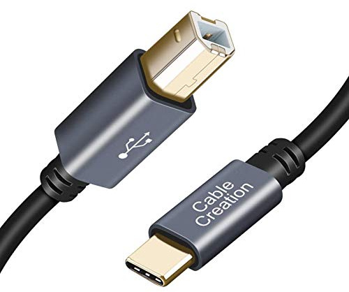 CableCreation 6.6ft USB Typ C zu USB 2.0 B männlich Drucker & Scanner Kabel kompatibel MacBook Pro 15ft schwarz-Legierung [15ft]