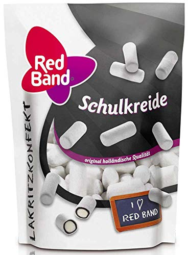Red Band Schulkreide - Schulkreide - 8 x 175 g Beutel | Original Dutch Qualität Lakritzkonfekt (Import)
