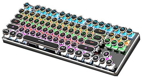 ARCH Múltiple Teclado Mecanico Gaming De Color 87 Llave con Cable De Metal Teclados para Gamers, Mecánica Office Teclado USB O Trabajando Cartilla De Juegos E Oficina (Color : A)