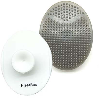 HieerBus Spazzola Pulizia Viso in Silicone Massaggiatore Esfoliante,Rimozione dei punti neri, pulizia dei pori, Ideale per le donne Uomini tutti i tipi di pelle,2 pezzi,bianco+grigio