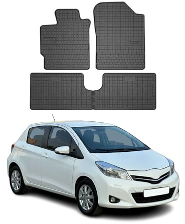 OMAC Fußmatten für Toyota Yaris 2011-2019 Gummi 4tlg Schwarz | Automatten, Gummimatten, Allwetter, Antirutsch, fahrzeugspezifisches Produkt, wasserdicht