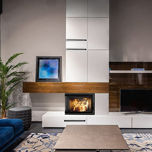 KRATKI Lucy Slim holzbefeuerter Kamineinsatz Lufteinlass BImSchV 2 konform Stahl Thermotec Auskleidung Glasscheibe Linke Seitenverglasung 8 kw 128,2 x 78,1 cm Thermischer Wirkungsgrad 83