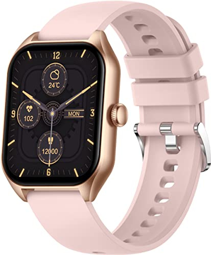 Smartwatch Damen Herren 1.85'' Fitness Tracker Uhr Anrufe Tätigen Smart Watch Schrittzähler Pulsuhr mit Blutdruckmessung Schlaf Musik Notifications IP67 Wasserdicht Fitnessuhr für IOS Android