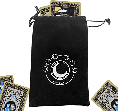 Tarotkortpåse, Moon Phase Tarot Dice Bag Tarot Bag, Förtjockat tarotkort Tärningsförvaringsväska Tarotkorthållarväska Återanvändbar smyckepåse Hand presentpåsar. Vesone