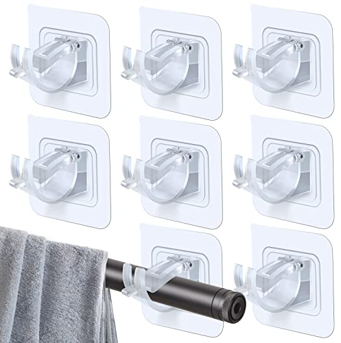 HIMOMO 8 Pezzi Ganci per Tende Senza Bucare Ganci, Ganci Adesivi Trasparenti in PVC, Supporti Autoadesivi per Tenda da Interno ed Esterno, Porta e Finestra