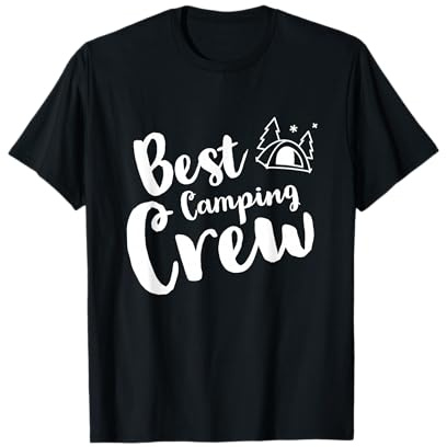 Team & Group Outfits | Camping Vacation Holidays - Best Camping Crew Ever | Team Outfit Reise Ausflug Urlaub T-Shirt Schwarz Unisex Kinder S