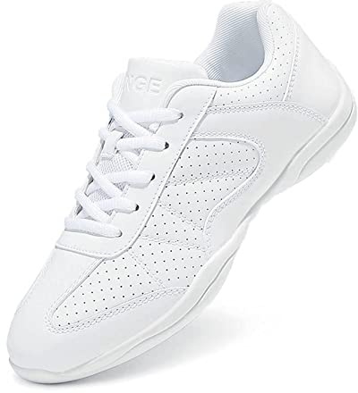 Donne Bianca Cheerleading Scarpe Da Danza Scarpe Leggero Cheerleading Uniforme Scarpe Da Danza Scarpe Da Camminare Scarpe Sportive, bianco, 37 EU