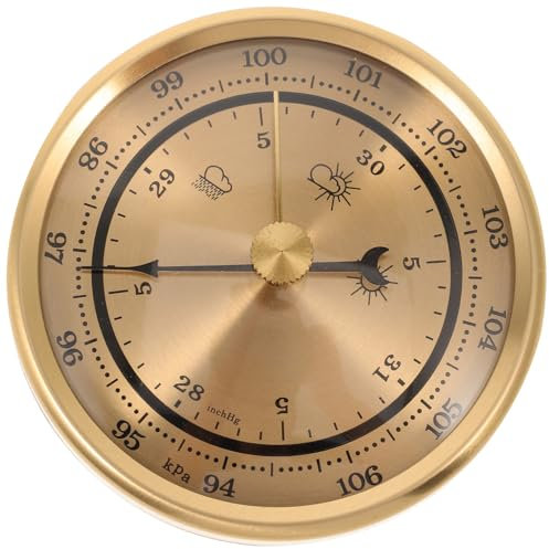 YARNOW Zifferblattbarometer Für Innenbereich Luftdruckmesser Mit Hygrometer Thermometer Und Wettervorhersage Haushaltsbarometer Mit Klarem Display Tragbares Multifunktionsbarometer