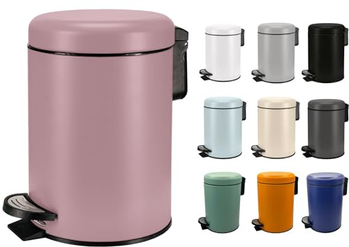 KW Soft Shade Small Round Pedal Bin (Red, 3 Ltr)