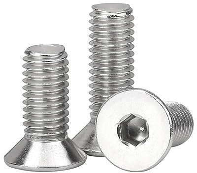 NORAZE M2 M2,5 M3 M4 M5 M6 M8 Edelstahl 304 oder Schwarz Güteklasse 10,9 Senkkopfschraube mit Innensechskant und flachem Kopf (Color : White, Size : 35MM_M2.5-50PCS)