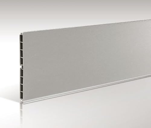 AERREGI ZOCCOLO INOX PER CUCINA BATTISCOPA ALTEZZA 10, 12 E 15 CENTIMETRI | ZOCCOLO IN PVC COLORE INOX LUNGHEZZA 200cm | PRODOTTO MADE IN ITALY DI ALTA QUALITA' (1, Inox, H150 mm)