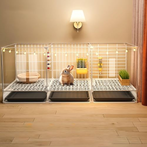 DLAZUM Haustier-Laufstall, Kaninchenkäfig, Kleintierkäfig, DIY Welpen-Hundelaufstall, Meerschweinchenkäfige, Frettchenkäfig, Chinchilla-Käfig, für Kaninchen, Meerschweinchen, Käfige, Welpen, Kätzch
