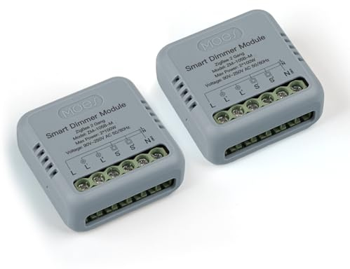 MOES Mini ZigBee LED Dimmer Schalter Modul 2 Pack,Smart Unterputz Dimmschalter für Alexa Google Home,Erfordert MOES ZigBee Hub,2 Gang