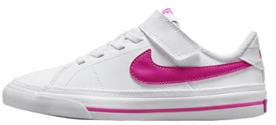Nike Unisex-Child Court Legacy, Bianco/Fucsia Laser, 11.5 Little Kid