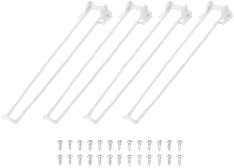 YOKIVE 4 Pcs Foldable Hairpin Legs, Metal Foldable Table Legs with Rubber Feet | Use in DIY Furniture Great for Table, Home, Office White(17)