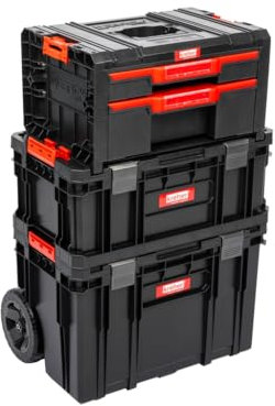 Chariot à outils, taille XL, servante d'atelier, série ausQ-Brick avec de nombreux accessoires l x p x h en cm : 53 x 38 x 98 cm Le mobile polyvalent, privé et commercial (set 8)