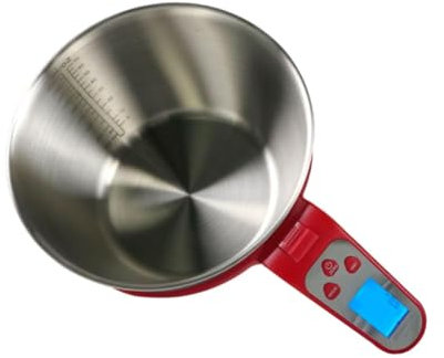 Baoblaze Bilancia da Cucina per Alimenti, Bilancia da Cucina Digitale, 11 libbre/5 kg, Elettronica, Rimovibile con Ciotola e misurino Multifunzione per la, Rosso