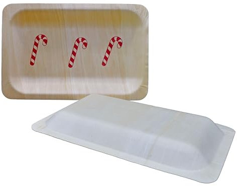 Perfect Stix Piatti usa e getta in legno, motivo bastoncino di zucchero, 17,8 cm, confezione da 30