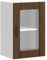 vidaXL Kitchen Wall Cabinet Brown Oak - Glass Door 60 cm - Engineered Wood