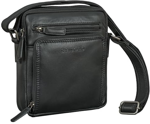 STILORD Winston Stylishe Umhängetasche Herren Klein Leder Männer Tasche zum Umhängen für Reisen & Alltag - Kleine Messenger Bag Echtleder für Tablet 9,7 Zoll Farbe:luino - braun