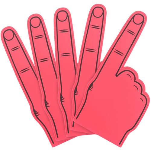 Kisangel Aufmunternde Handschuhe für Herren 5 Stück Schlaghandschuhe Lustige Gesten-Handschuhe Spielzeug-Handschuhe für Partys Konzerte Geburtstage Rot