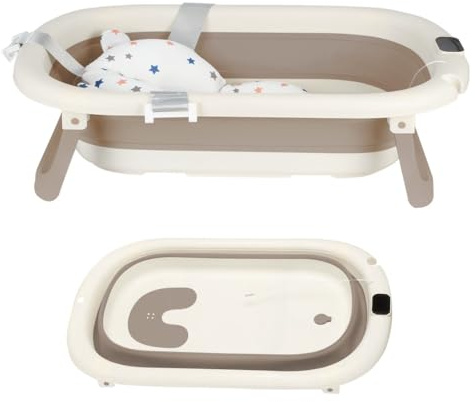 Faltbare Babybadewanne, Babybadewanne, faltbar, mit Kissen, Babywanne, Reduzierer für Babys, Badewanne für Babys von 0 bis 36 Monaten, tragbare Babybadewanne