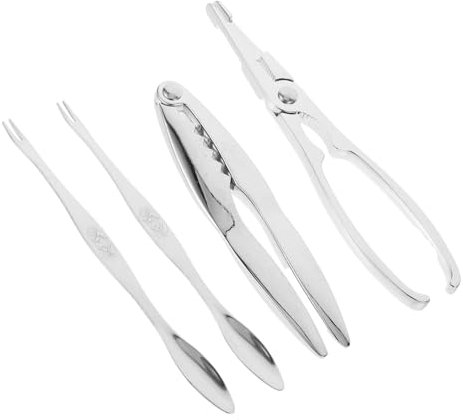TOPPERFUN 4pezzi Utensili per Granchio in Acciaio Resistente Strumenti per Crostacei con Pinze Multiuso e Forchette Antiscivolo Accessori per Gusci di Crostacei Colorati per Esperienza di Co