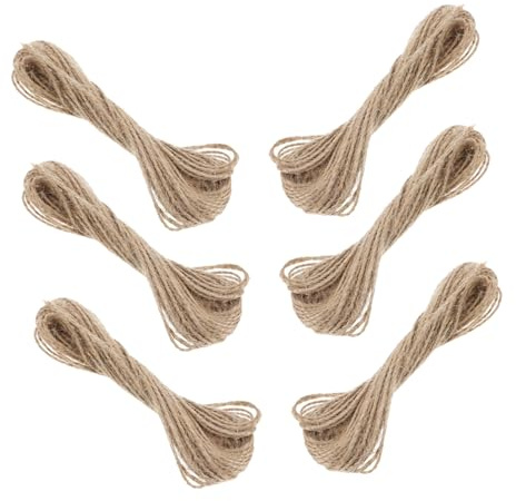 Veemoon 10pcs Natural Jute Twine String Thin Craft Rope for DIY Projects Photo Wall Decoration Wrapping and Handmade Arts Versatile Natural Cord for Creative Use