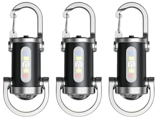 2 in 1 Flashlight, 3 Pack min-i Keychains Flashlight, Powerful LEDs Small Flashlights Waterproof and Shockproof, Multifunctional Keychains Light for Outdoor Camping Mountain Climbing