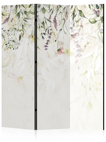 LUMASOUL Paravent Raumteiler Innen beidseitig Bedruckt 135x172 cm Blumen 28 | 5 teilig Vorderseite mit Motiv, neutrale Rückseite, faltbar, freistehend und dekorativ, als Trennwand f13ür Wohnräume