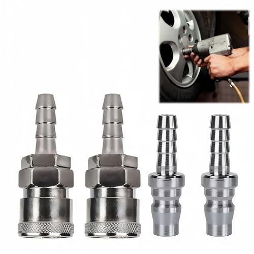 4 Stück Druckluft Schnellkupplungen 8mm, Druckluftkupplung, Schnellkupplungen, Kompatibel mit Kompressoren und Pneumatischen Werkzeugen, Männlich/Feminin Adapter, Schnelle Verbindung für Luftschläuche