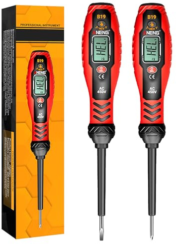 Tournevis testeur de tension, testeur de phase sans contact, double plage AC 11 V/30 V-1000 V, phase/neutre et détecteur de points d'arrêt avec écran LCD et alarme acoustique