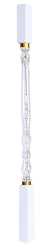Ringhiera per Scale Interne Balaustre in Legno Acrilico per Corrimano/Colonne per Scale, Palo di Protezione Trasparente per Soffitta/Balcone, Asta per Balaustra(White,22 pcs)