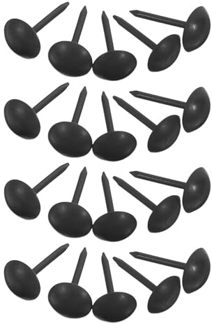 Veemoon Clavos para Tapicería Vintage y Muebles, 100 Piezas Metálicas Negras para Fijar y Decorar Puertas y Objetos en Interiores