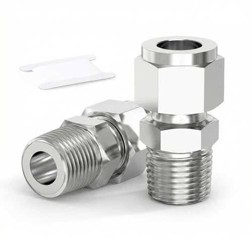 ERGAOBOY 2 pezzi raccordo dritto a compressione inox 304, tubo od 20mm x maschio 3/4 bsp adattatore idraulico pneumatico per acqua, olio, gas, aria