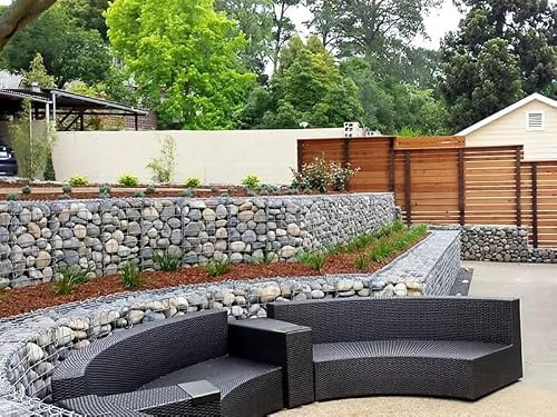 Suregreen Gabion Basket, Metal Gabion Cage for Retaining Walls, Garden Landscaping & Erosion Control | 525 x 525 x 525mm | 75 x 75mm Holes | 10 Gauge Heavy Duty GALFAN Galvanised Steel Wire | 2 Pack