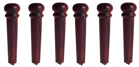 Redwood Bridge String Pegs 6pcs for Acoustic Guitar Replacement Parts | Coffee Finish, Convenient Installation, Easy to Use, Classic Style, for Musical Stringed Instruments