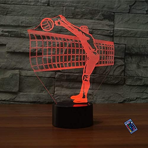 Kreative 3D Volleyball Nacht Licht 16 Farben Andern Sich Fernbedienung USB-Strom Touch Schalter Dekor Lampe Optische Täuschung Lampe LED Lampe Tisch Kinder Brithday Weihnachten Geschenke