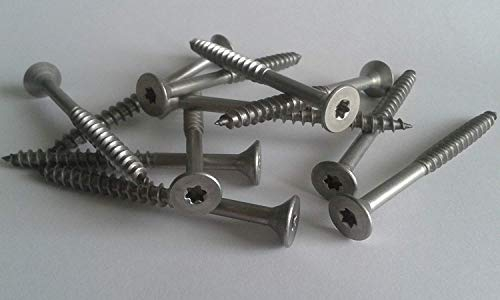 Edelstahl Spanplattenschrauben aus A2 V2A VA Teilgewinde mit Torx TX Senkkopf Schrauben Holzschrauben Edelstahlschrauben Universalschrauben (500, 5 x 60 mm)